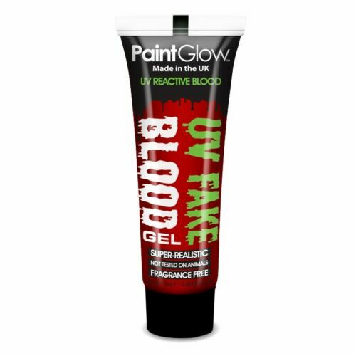 Thick Gel Red UV Reactive Fake Blood Vampire Halloween Face Makeup Special FX - Picture 2 of 3
