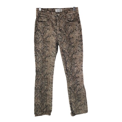Reformation Jeans Peyton Snake High Rise Bootcut Jeans Brown 28