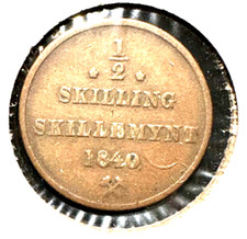 Norway 1840 1/2 skilling Km 305.1 VF/XF detail