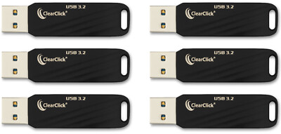 ClearClick 64GB USB 3.2 Flash Drives with USB-A and USB-C Compatibility (6-Pack)