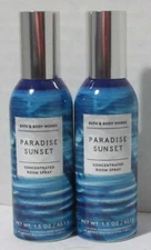 Bath & Body Works Concentrated Room Spray PARADISE SUNSET Lot Set of 2