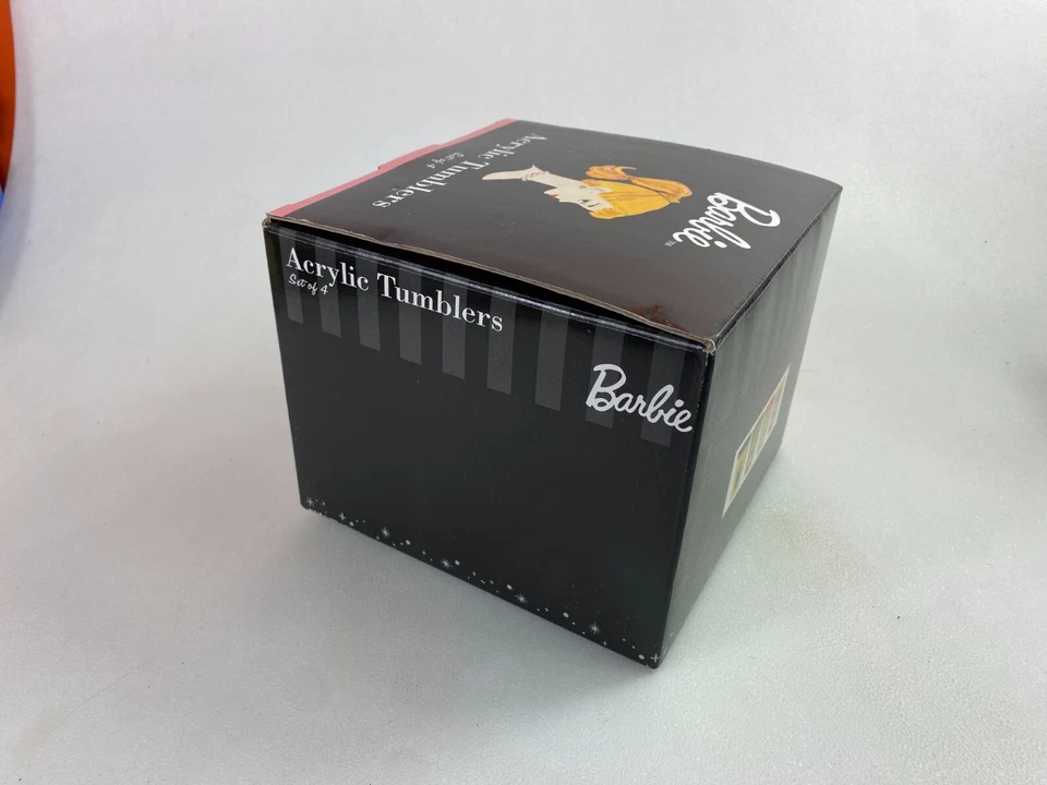 Barbie Juego De 4 Vasos Acrílicos Gafas Nuevo En Caja Nuevo En Caja 2002 Treasure Craft Foto 2 de 4