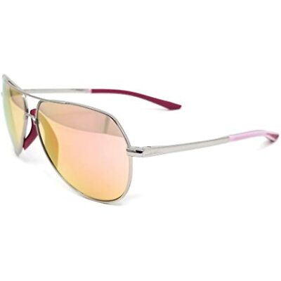 NEW Nike EV1085-076 Outrider Silver & Pink Aviator Sunglasses with Mirror Lenses Nike Sunglasses Frame Only Outrider M EV1085 076 Polished  main image 4
