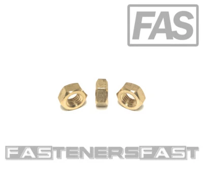 FASTENERCART (10) M8-1.25 Solid Brass DIN934 Metric Finished Hex Nut 8mmx1.25mm QTY:10