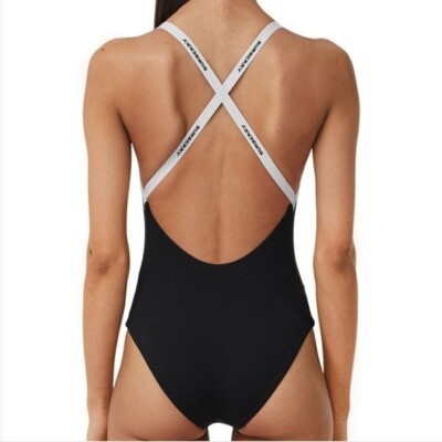 Burberry Alagnon Logo Strap Tape One Piece Swimsuit XS | eBay