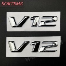 2x Metal Chrome V12 Car Side Emblem Badge Sticker Decals V8 Biturbo 4matic E S G