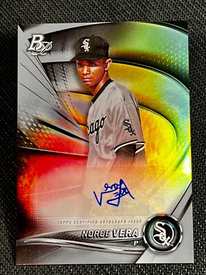 2022 Bowman Platinum FOIL REFRACTOR PROSPECT ROOKIE AUTO Norge Vera, item 2