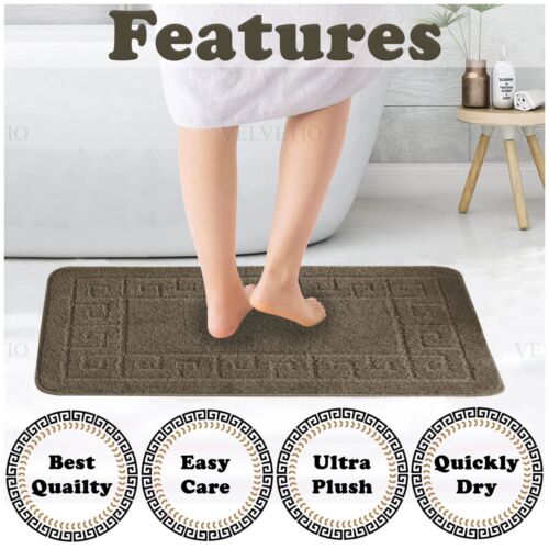 MEMORY LOOP BATH MAT SET PEDESTAL NON SLIP SUPER SOFT TOILET BATHROOM RUG 2PC - Picture 239 of 341