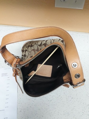 Coach Handtasche Signature Jacquard & Lederbesatz Crossbody Schultertasche F12327 - Bild 6 von 8