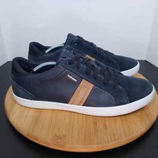Geox U Box Low Top Suede Leather Sneakers Mens 7 Lace Up Casual Everyday Shoes