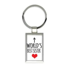 Gift Keychain : Worlds Best SISTER Heart Love Family Work Christmas Birthday