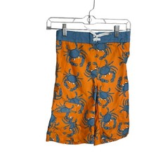 Gymboree Swim Shorts Boy's 12 Crab Orange Colorful Lined Bathing Suit Trunks