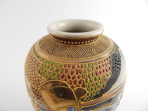 Antiquités Oriental Pot Satsuma Antique Commencements 1900 Antique Oriental Vase - Photo 4 sur 8