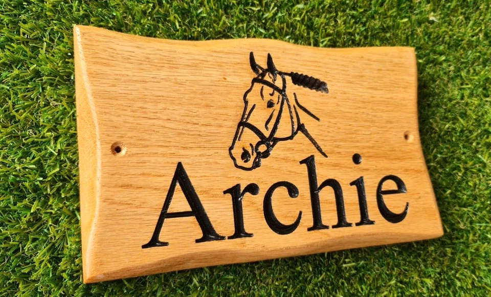 Personalised Horse Name Sign Oak Plaque Stable Door Name Plate Equestrian Gift - Image 2 of 4