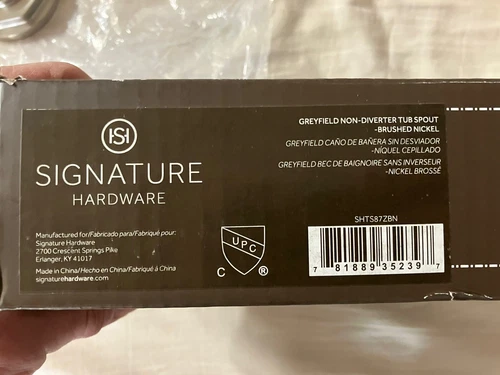 Signature Hardware Greyfield 7-1/8" Non-Diverter Tub Spout 449784 BRUSHED NICKEL - Picture 6 of 7