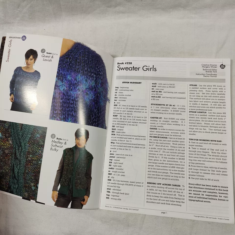 2004 Berroco Collection Sweater Girls Knit Crochet Yarn Design Pattern Book 228 - Image 4 of 4