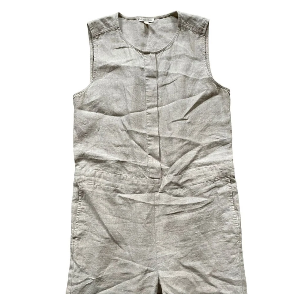 Mono Eileen Fisher Orgánico Lino Cuello Redondo Mujer’s Talla Extra Pequeño Foto 2 de 4