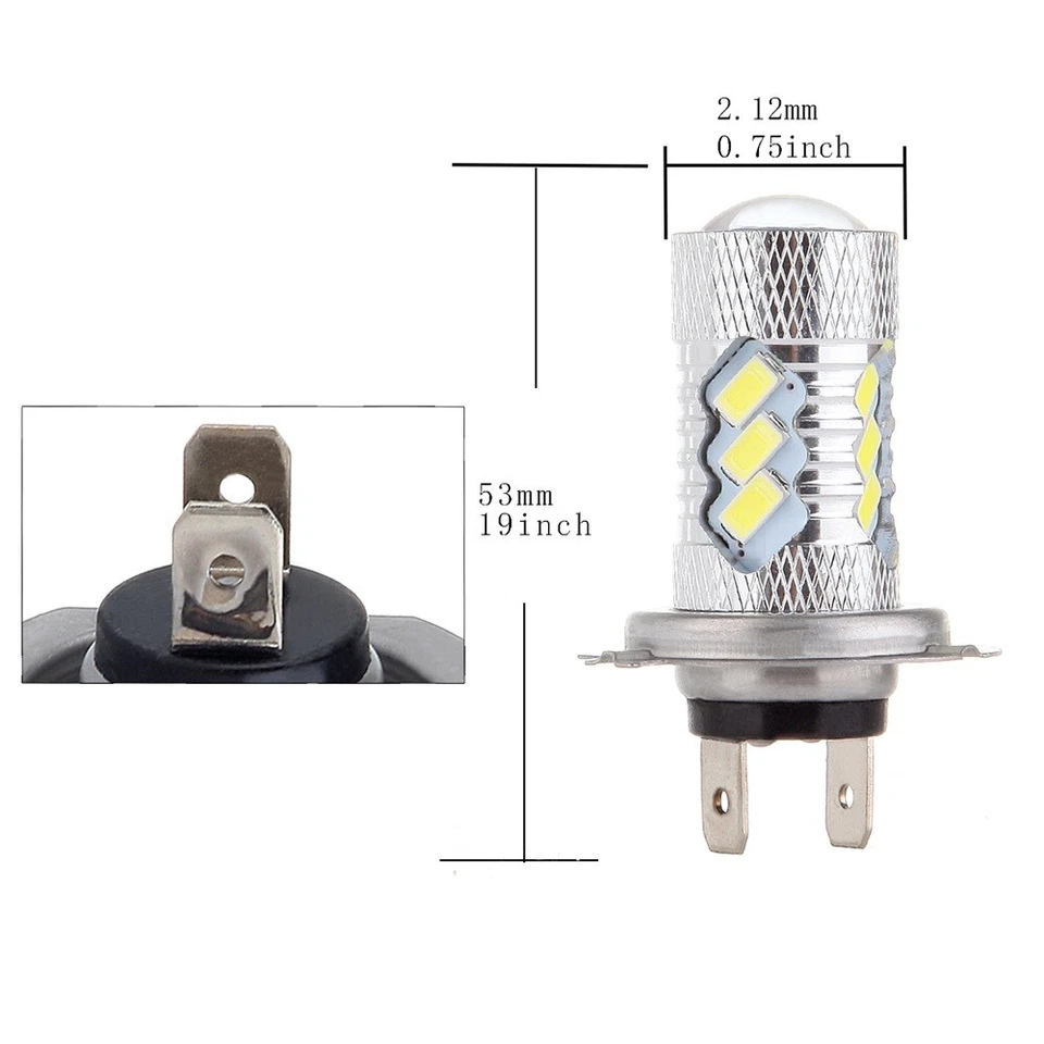 2x H7 3000LM 6000K 高品质 LED 15 SMD 12V 30W 驾驶 DRL 白灯 — 第 3/3 张图片