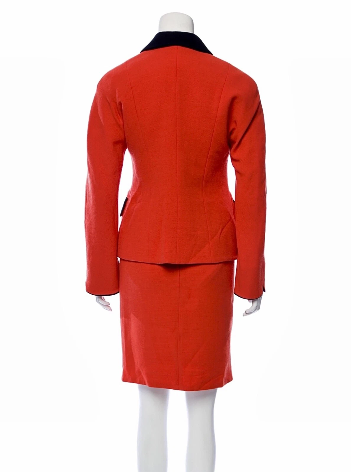 Vintage Moschino Barbie Rosso Giacca Gonna Rosso Nero Cappotto Tuta 36 38 40 4 6 8 M S