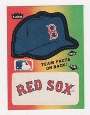 1984 FLEER BASEBALL TEAM HAT & NAME LOGO STICKER BOSTON RED SOX