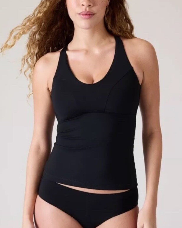 ATHLETA Triangle Tankini A - C Swim Top - S - Black NWT #531207