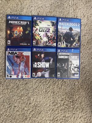 Ps4 6 Game Bundle | Includes 2k 22, Rainbow Six, Minecraft, Etc.