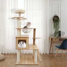 5-Tiers Cat Tree Tower Scratching Posts Cat Condo Trees for Large Cats Bed Toy