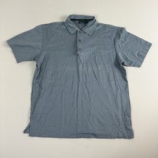 Hugo Boss Golf Short Sleeve Polo Shirt Mens Large Preppy Blue Checked Plaid