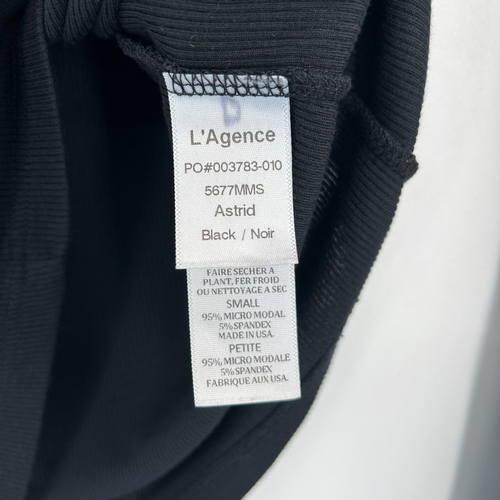 L'AGENCE Women's Black Basic Square Neck Ribbed L… - image 6