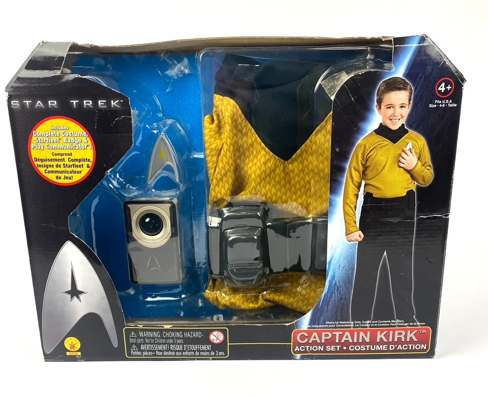 Star Trek Costume Captain Kirk Box Set Child Size 4-6 Cosplay Rubies Complete - Image 2 of 4