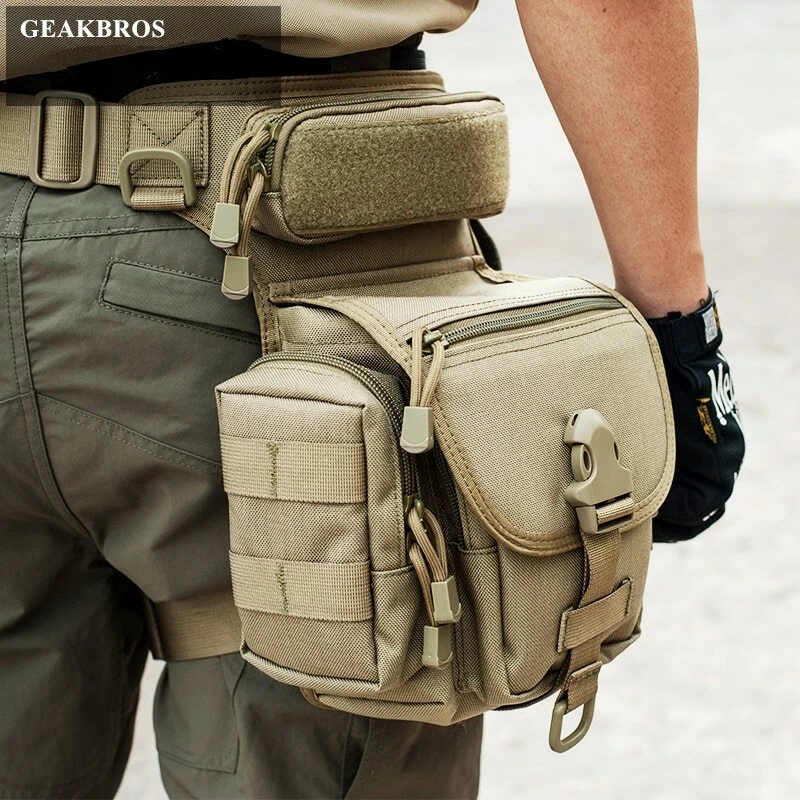 BOLSO TACTICO MILITAR para la Pierna Cintura Canguro Bolsa Mochila