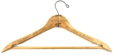 Vintage ROGERS CLOTHES NEW JERSEY Wood Hanger Advertising MENS CLOTHING CHAIN
