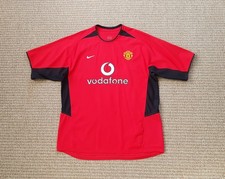 MANCHESTER UNITED 2002 2004 NIKE FOOTBALL HOME JERSEY SHIRT SOCCER RED VODAFONE