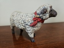 Vintage Ceramic Curly Lamb  4" X 5" Holiday Decor Hand Painted