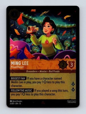 MING LEE - PROUD PARENT 2/204 RARE ATTACK OF THE VINE! LORCANA COLD FOIL NM