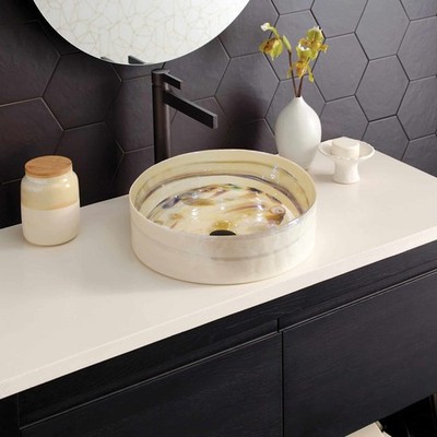Native Trails MG1616 Murano 16'' Circular Glass Vessel Bathroom - Corallina