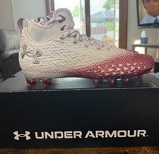 Under Armour Męskie Spotlight Clone 3.0 MC Knagi piłkarskie Białe/Kardynalne 10 NOWE