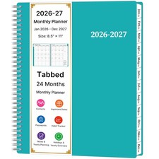 2026-2027 Monthly Planner, 2 Year Calendar Planner, Jan 2026 - Dec 2027, 8.5  ...