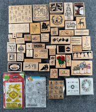 Vintage Christmas Holiday Santa Snowman themed Rubber Stamps YOUR CHOICE v1