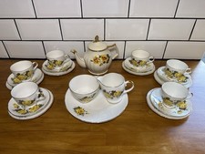 Vintage Argyle Yellow Rose Bone China Tea Set – 22 Piece – England
