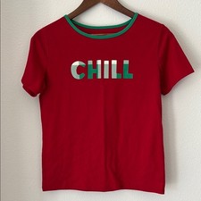 Cat  Jack Girls Red Pajama Top Chill Short Sleeve Soft PJ XL 14-16