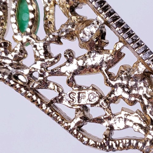 Hollywood Regency MCM SAM FINK Ormolu Giada Oro Filigrana Metallo PORTA FAZZOLETTI - Foto 17 di 21