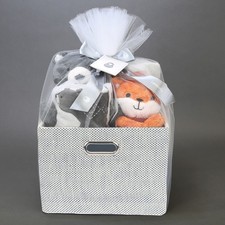 Lambs  Ivy Blue 5-Piece Baby Gift Basket for Baby Shower/Newborn Welcome Home