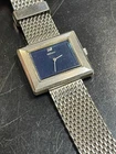 Vintage Blue Seiko TV rectangular No Date Steel Watch