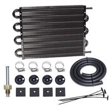 Transmission Oil Cooler Kit, Aluminium alloy Radiator with 5/16" 8 Pass Black