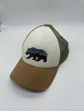 Patagonia Fitz Roy Bear Hat Cap Snap Back One Size Green White Trucker Mens