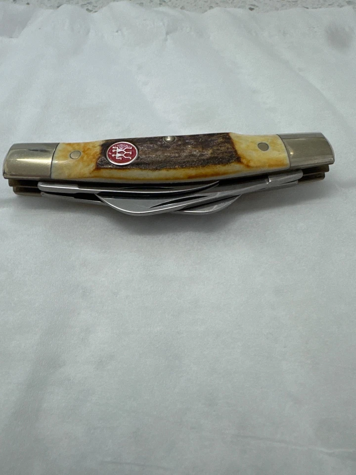 Zwilling J.A. Henckels Solingen Red Shield 4 Blade Hand Forged Stag Congress - Image 3 of 4