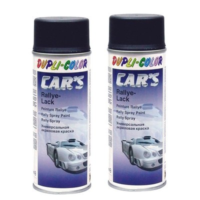 Duplicolor Car's Rallye Paint Spray Black Semi-Gloss 2x 400ml => 800ml