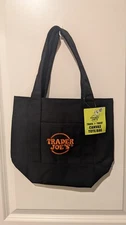 2025 Trader Joe's Mini Tote Halloween Black Canvas Bag Limited Edition
