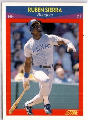 1990 Score 100 Superstars 85 Ruben Sierra Texas Rangers